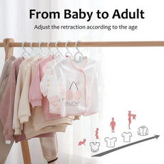 10pcs Small Non Slip Adjustable Clothes Hanger Plastic Hanger Organizer