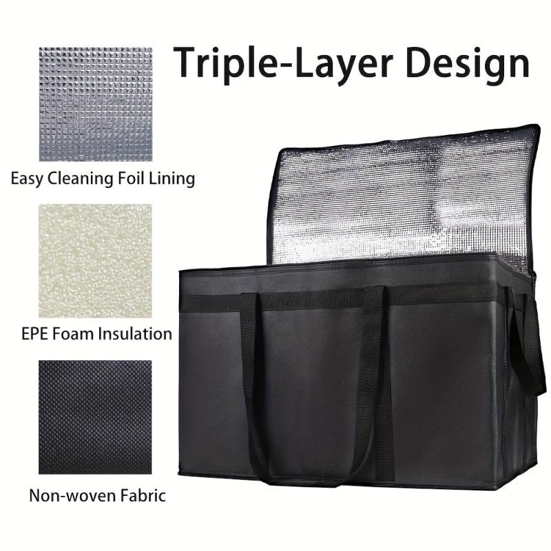 Large XXXL Reusable Foldable Insulated Food Bag Pizza Takeout Bag