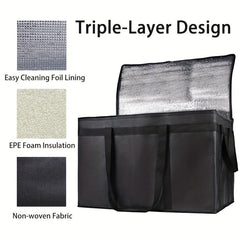 Large XXXL Reusable Foldable Insulated Food Bag Pizza Takeout Bag