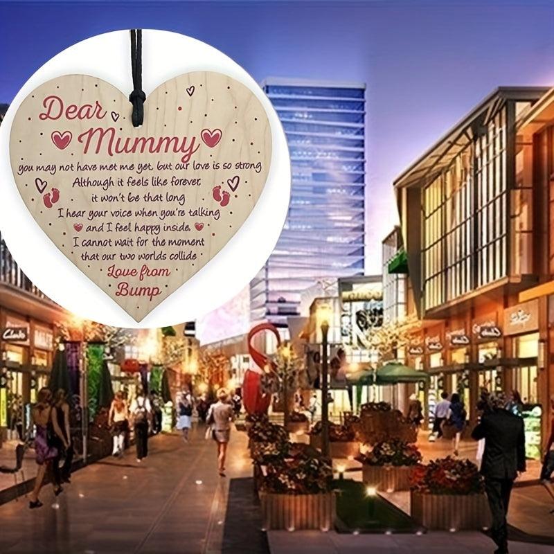 Mummy To Be From Bump Baby Shower Wooden Heart Keepsake