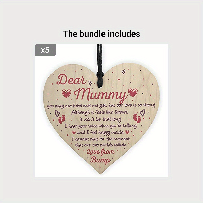 Mummy To Be From Bump Baby Shower Wooden Heart Keepsake