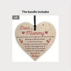 Mummy To Be From Bump Baby Shower Wooden Heart Keepsake
