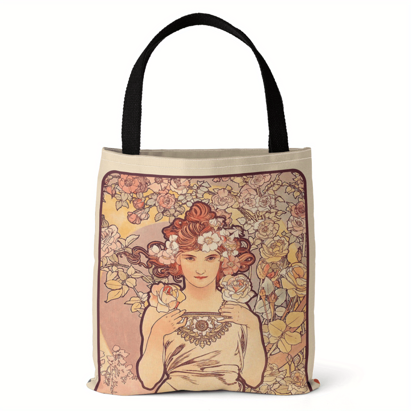 Musa Series Digital Printed Canvas Bag Convertible Tote Bag Retro Canvas
