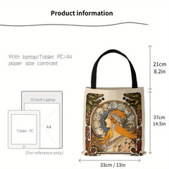 Musa Series Digital Printed Canvas Bag Convertible Tote Bag Retro Canvas