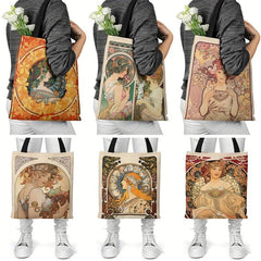 Musa Series Digital Printed Canvas Bag Convertible Tote Bag Retro Canvas