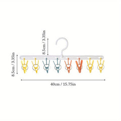 Multifunctional Clothes Hanger With 8 Rotatable Clips