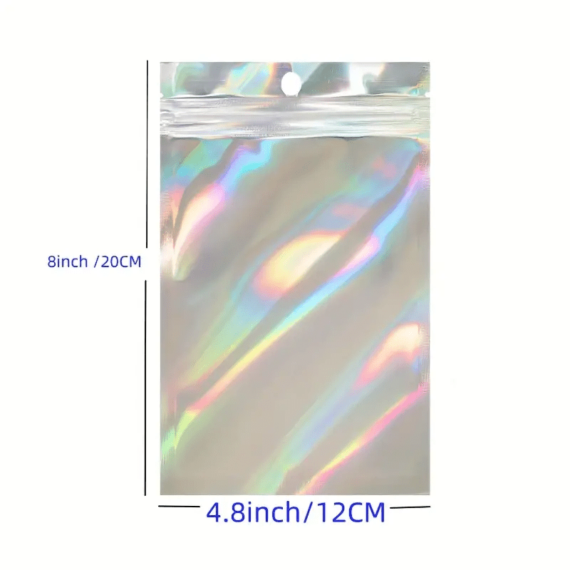 50pcs Holographic Deodorant & Aluminum Foil Bags for Food Storage