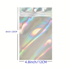 50pcs Holographic Deodorant & Aluminum Foil Bags for Food Storage