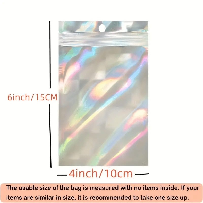 50pcs Holographic Deodorant & Aluminum Foil Bags for Food Storage