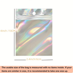 50pcs Holographic Deodorant & Aluminum Foil Bags for Food Storage