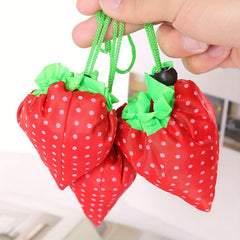 Large Strawberry Portable Shopping Travel Tote Bag Eco Friendly