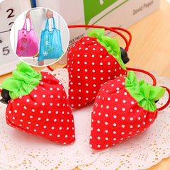 Large Strawberry Portable Shopping Travel Tote Bag Eco Friendly