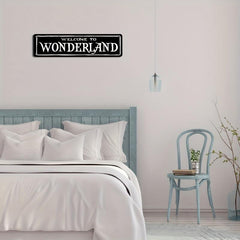 Welcome To Wonderland Gothic Decor Sign with Tape