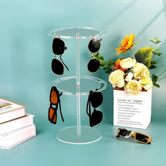 Acrylic Sunglasses Storage Rack 360 Degree Rotating Glasses Display Stand
