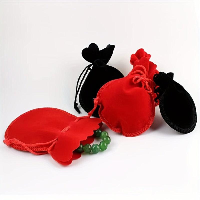 10pcs Small Velvet Jewelry Drawstring Bag - Wedding Gift Candy Bag