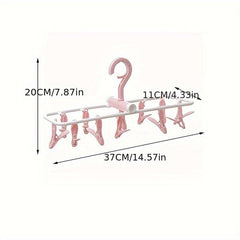 Multifunctional Folding Hanger Clothes Socks Hanger 12 Clips