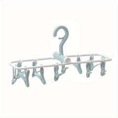 Multifunctional Folding Hanger Clothes Socks Hanger 12 Clips
