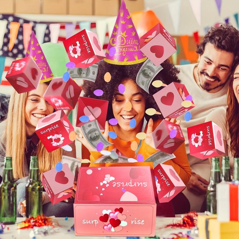 Money Exploding Surprise Box With Confetti Cash Explosion