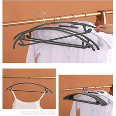 10pcs Non-marking Semi-circular Flocking Hangers for Clothes Storage