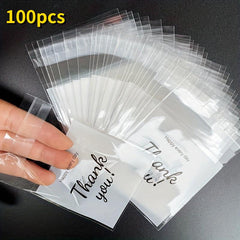 100pcs Small Thank You Printed Gift Bags