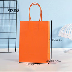 10 Colored Cowhide Paper Bags for Takeout Packaging & Carrying