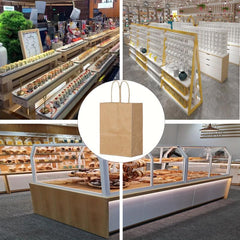 10 Colored Cowhide Paper Bags for Takeout Packaging & Carrying