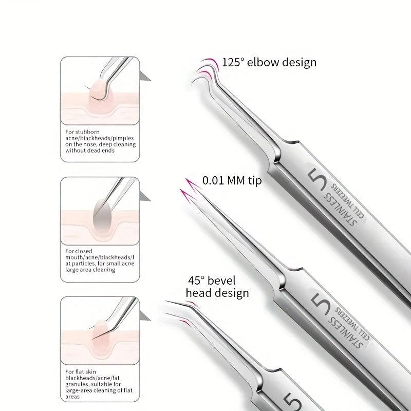 8pcs Stainless Steel Blackhead Remover Tool Set