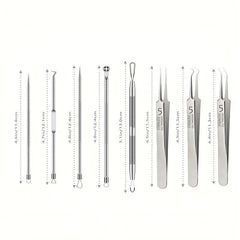 8pcs Stainless Steel Blackhead Remover Tool Set