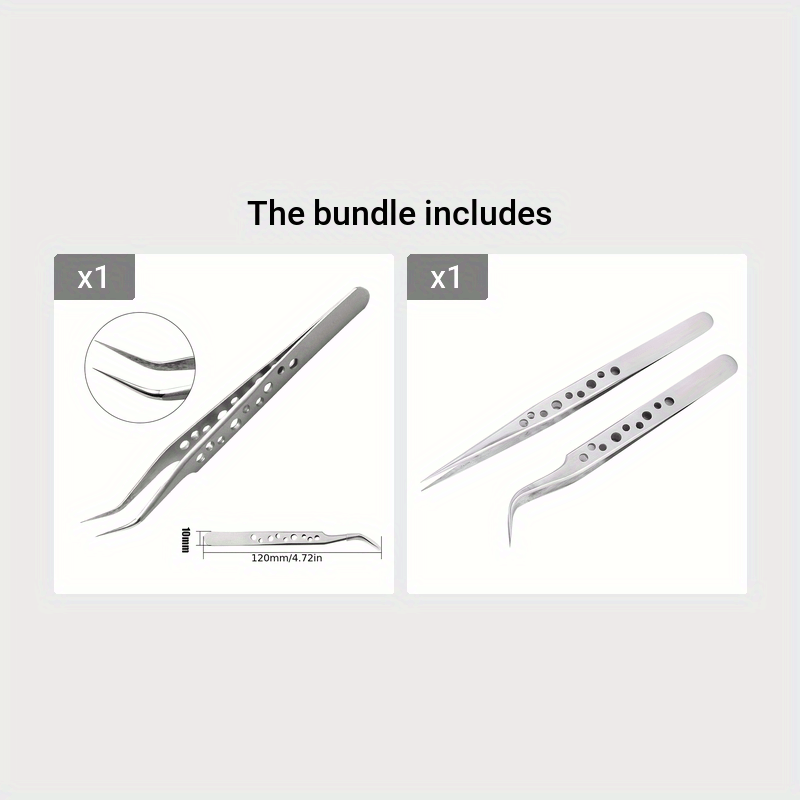 Industrial Tweezers Anti static Magnetic Stainless Steel Set