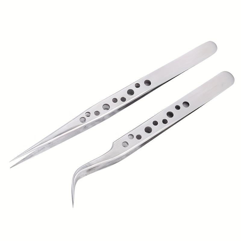 Industrial Tweezers Anti static Magnetic Stainless Steel Set