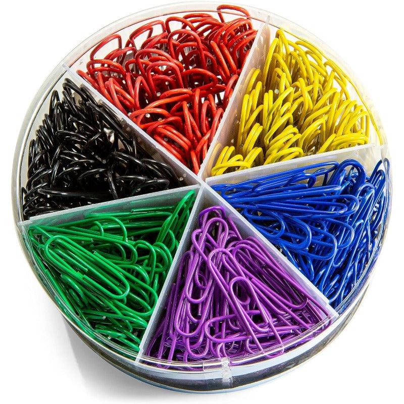 300pcs Coated Paper Clips Tub Office Paper Clamp