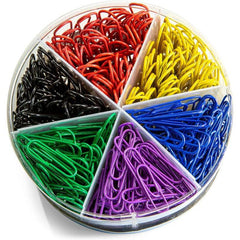 300pcs Coated Paper Clips Tub Office Paper Clamp