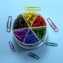 300pcs Coated Paper Clips Tub Office Paper Clamp