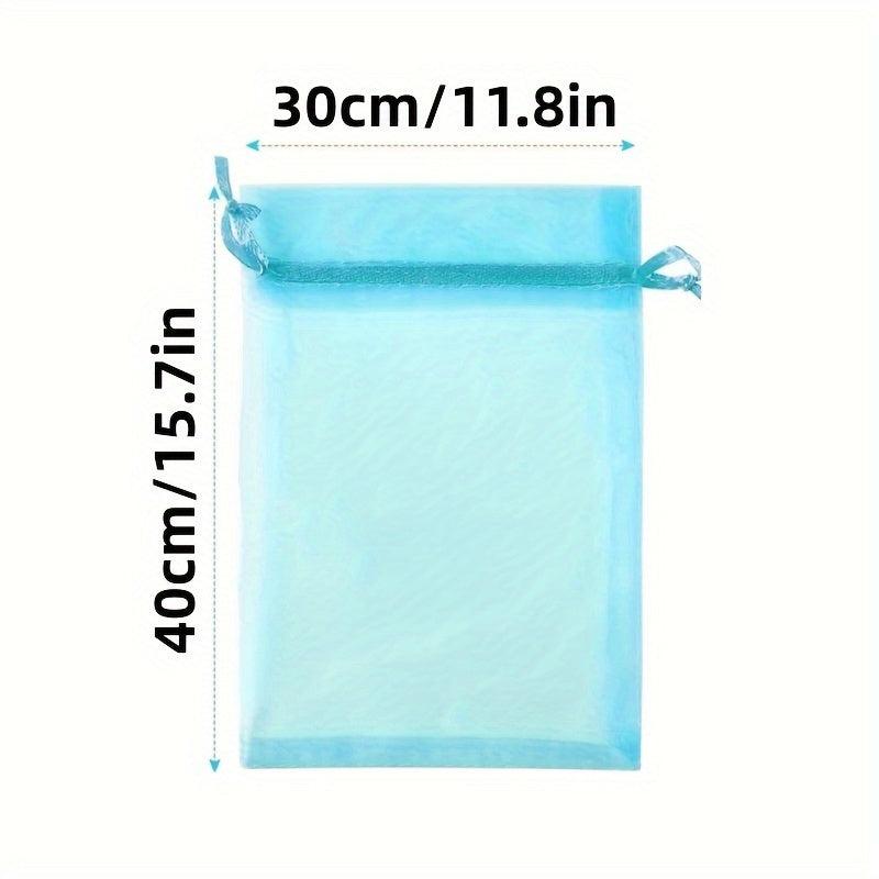 10pcs Large Organza Bags Sheer Gift Pouches with Drawstring