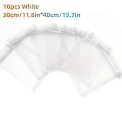 10pcs Large Organza Bags Sheer Gift Pouches with Drawstring