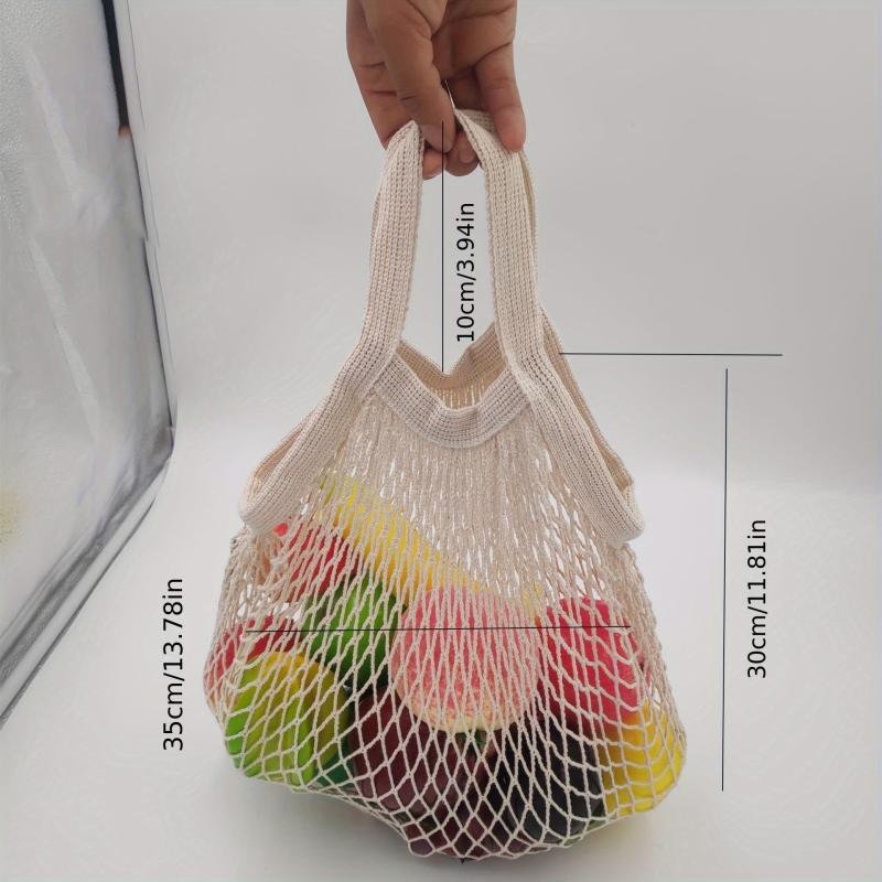 1pc Cotton Net Pocket Portable Mesh Bag Fruit Net Pocket