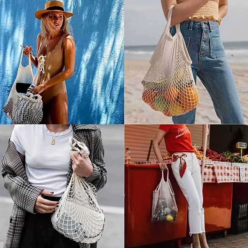 1pc Cotton Net Pocket Portable Mesh Bag Fruit Net Pocket