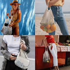 1pc Cotton Net Pocket Portable Mesh Bag Fruit Net Pocket