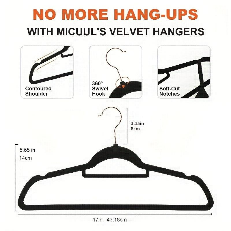 5pcs Velvet Hangers Swivel Hooks Slim Space Saving Heavy Duty Hangers