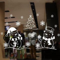 Large Christmas Window Stickers Snowflake Elk Xmas Tree Sticker Merry Christmas