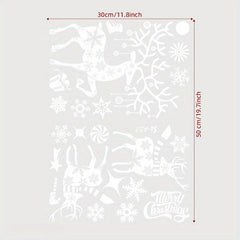 Large Christmas Window Stickers Snowflake Elk Xmas Tree Sticker Merry Christmas