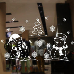 Large Christmas Window Stickers Snowflake Elk Xmas Tree Sticker Merry Christmas