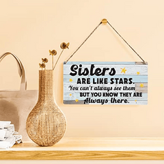 Rustic Farmhouse Wall Art Sisters Are Like Stars - Unique Gift Idea