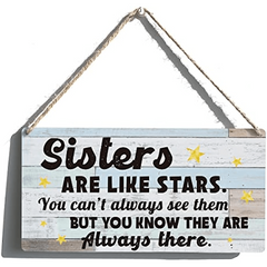 Rustic Farmhouse Wall Art Sisters Are Like Stars - Unique Gift Idea