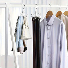 Stainless Steel Rotatable Rack Hook Belt Hanger 8 claw Closet Accessories