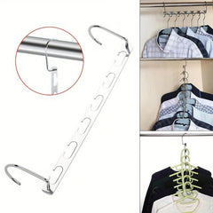 6-Hole Stainless Steel Clothes Hanger - Save Closet Space