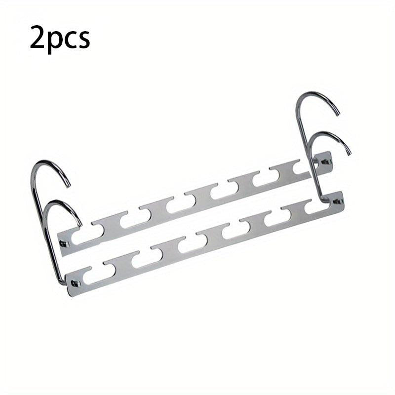 6-Hole Stainless Steel Clothes Hanger - Save Closet Space