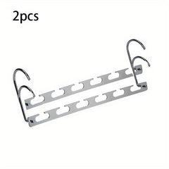 6-Hole Stainless Steel Clothes Hanger - Save Closet Space