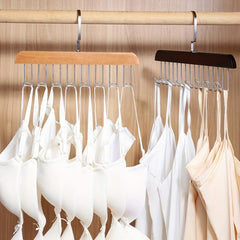 Wooden Hanger with 8 Hooks for Closet Organization