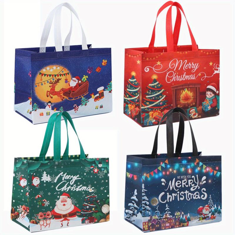 4 Pack Large Christmas Gift Bags with Tissue Paper